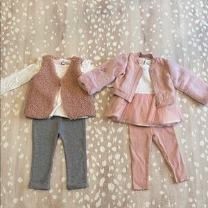 Miniclasix Girls 6-Piece Bundle 18M–24M – Bomber Jacket Tutu + Faux Fur Vest Set